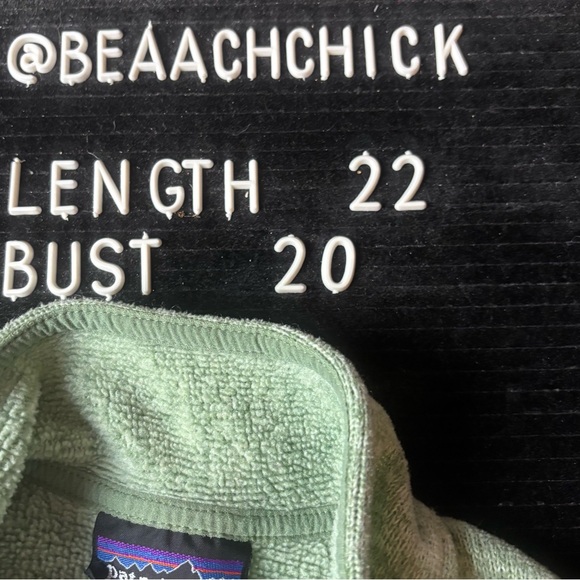 Patagonia Synchilla Fleece 1/4 Zip Pullover Heather Green Women’s L Terry Lining - Picture 5 of 5